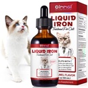 Suppléments en fer liquide pour chats et chatons - avec folate et B12 – Suppléments Anémie, favorise la santé du sang, l'approvisionnement en oxygène et la formation de cellules sanguines – Augmenter les faibles niveaux d'énergie – Léthargie - 2 oz
