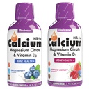 BlueBonnet Nutrition Liquid Calcium Citroen Magnesium Citroen, Vitamine D3, Bot Gezondheid, Glutenvrij, Sojavrij, Melkvrij, Kosjer, Bosbessen en gemengde Bessen Combo