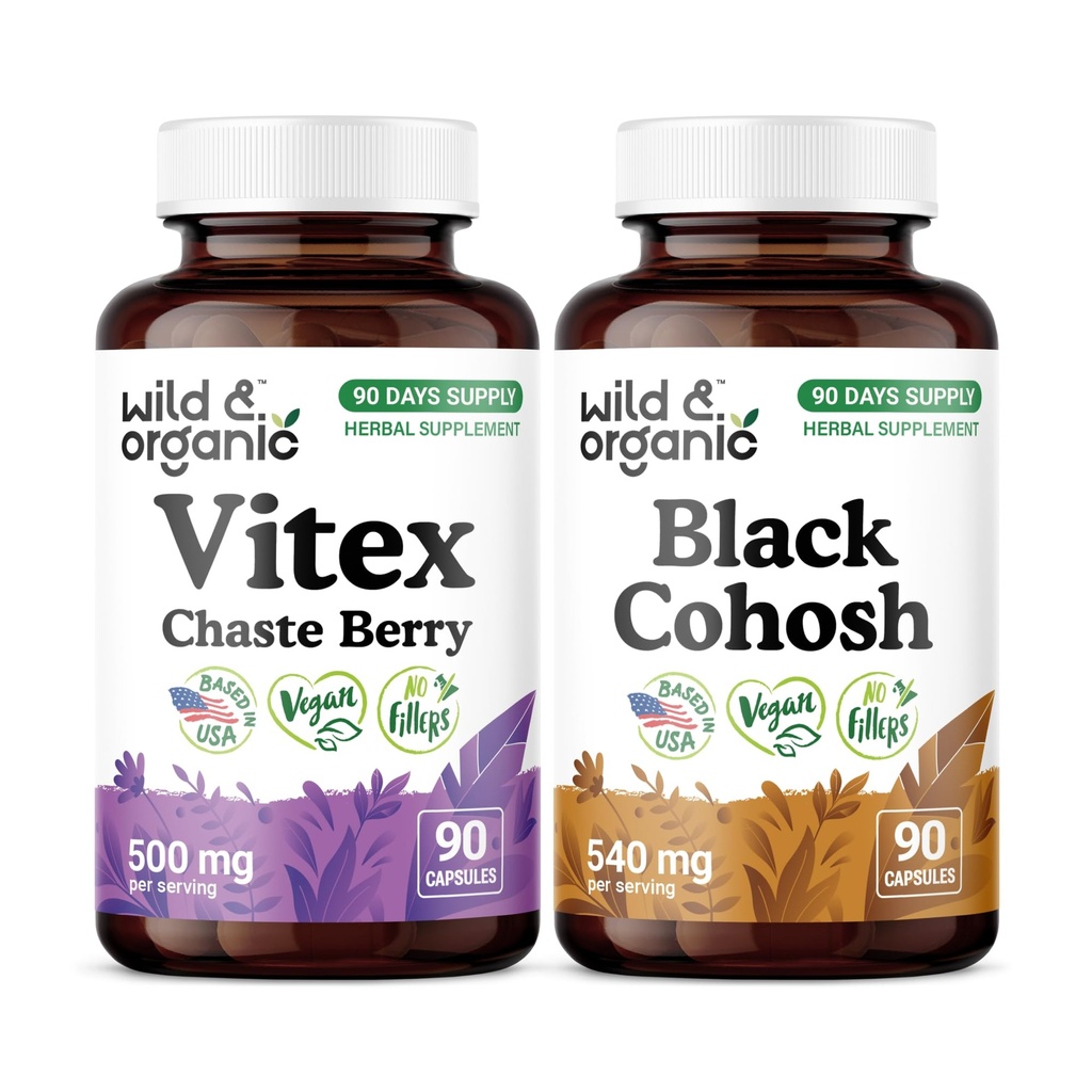 Wild & Organic Vitex 90 Capsules & Black Cohosh 90 Capsules