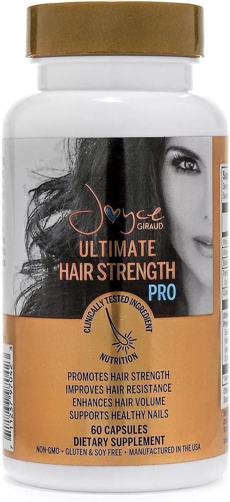 Joyce Giraud Ultimate Hair Strength Supplementen 30-Day Supply, wetenschappelijk samengesteld om haarverlies te verminderen, 60 capsules
