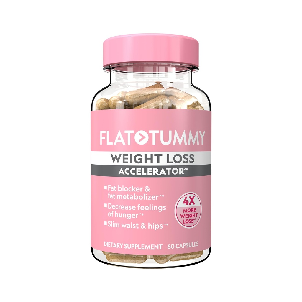 Flat Tummy Weight Loss Accelerator – Clinically Proven Fat Burner & Appetite Suppressant for Women, Post GLP-1 Supplement – Achieve a Slimmer Waist & HIPS – 60 Capsules