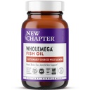 Nouveau chapitre Complément d'huile de poisson Wholemega - 2000mg par portion, Huile de saumon sauvage d'Alaska éprouvée cliniquement avec Oméga-3 + Vitamine D3 + Astaxanthine, 120 Softgels