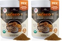 Naturealm Sacred 7 Organic Mushroom Powder Supplement - Pack of 2 - Mushroom Blend with Lion's Mane, Reishi, Chaga, Cordyceps, Turkey Tail, Maitake & Shiitake - 8oz per Pack