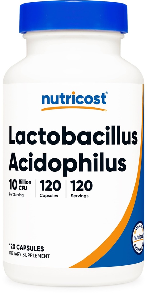 Nutricost Lactobacillus Acidophilus 10 Miljard CFU, 120 Vegetarische Capsules