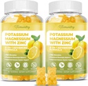 Kaliumsupplement Gummy's voor volwassenen: Kalium citraat 99 mg - Kalium Magnesium Supplement voor spier, elektrolyt, energie