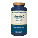 Nature's Wonder Vitamine C 1000 mg met Rose Hips Tablets voor Immune Health, 250 Servings, 250 telling