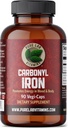 Pure Lab Vitamins Carbonyl Iron - 90 Vegan Caps Unique Formulation of Metallic Iron with VIT C, Superior Bioavailability - Non-Constipating, Supports Red Blood Cell Formation Made in Canada