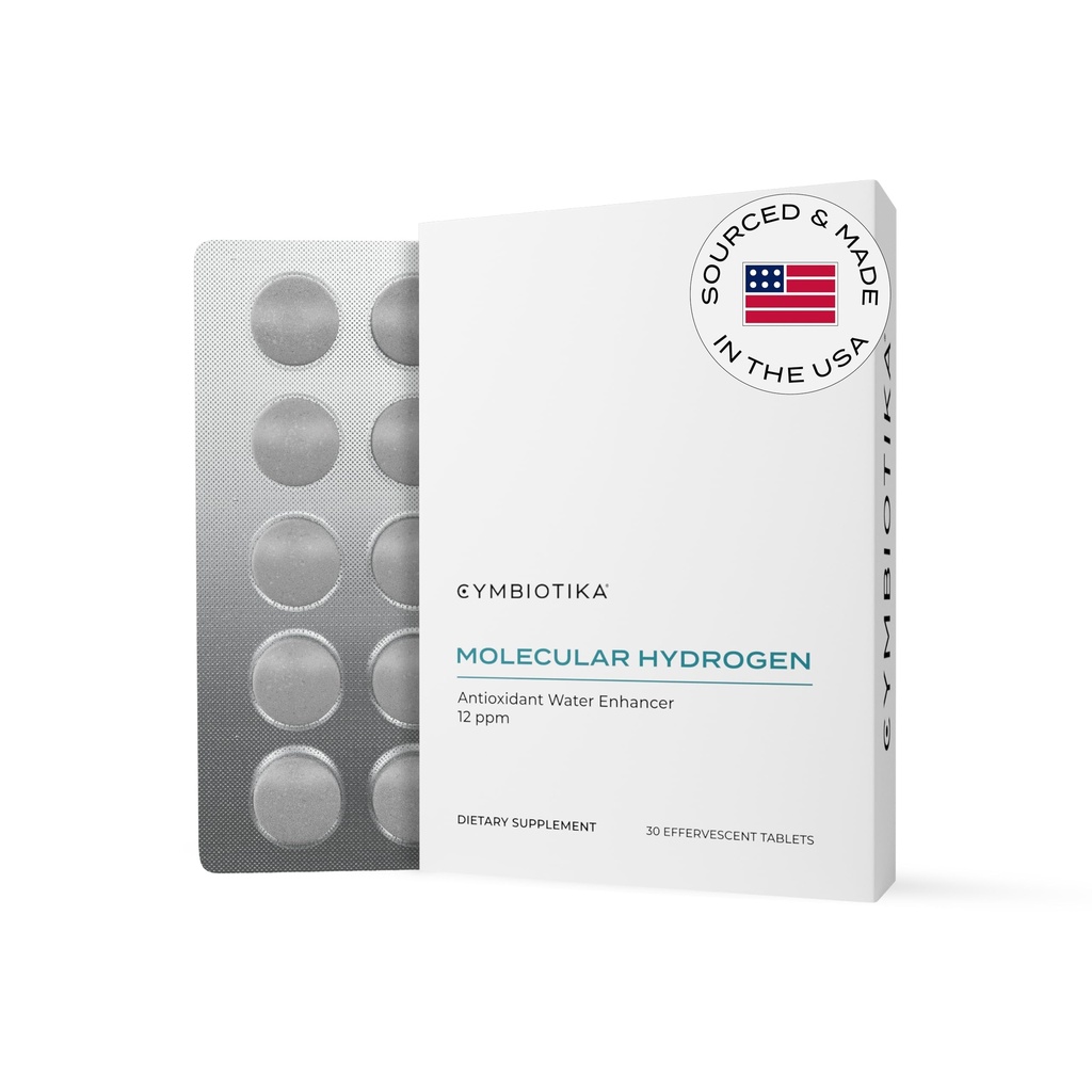 CYMBIOTIKA H2 Moleculaire Waterstof Water Tablets met Magnesium, Energie Boost, Glutenvrij, Keto Antioxidant Drink, Snel oplossend Supplementen, helpt bij het bestrijden van ontsteking & Stress 30 Tablets, 12 ppm