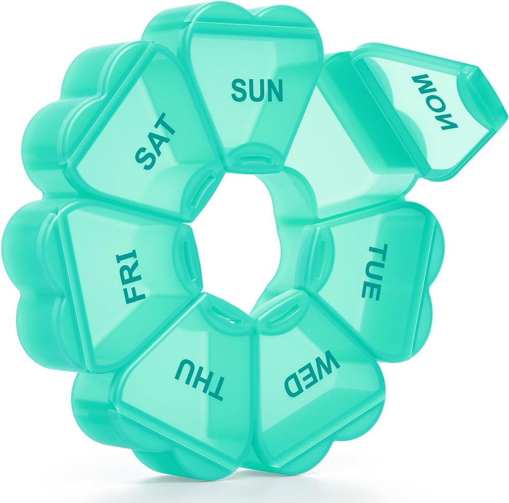 Grote Wekelijkse Pillen Organisator, Pill Box 7 Dag, KAPENS Dagelijkse Vitamine Case Grote Capaciteit Compartiments, Pillen Containers voor Visolie Medicine Supplementen, Groen