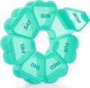 Grote Wekelijkse Pillen Organisator, Pill Box 7 Dag, KAPENS Dagelijkse Vitamine Case Grote Capaciteit Compartiments, Pillen Containers voor Visolie Medicine Supplementen, Groen