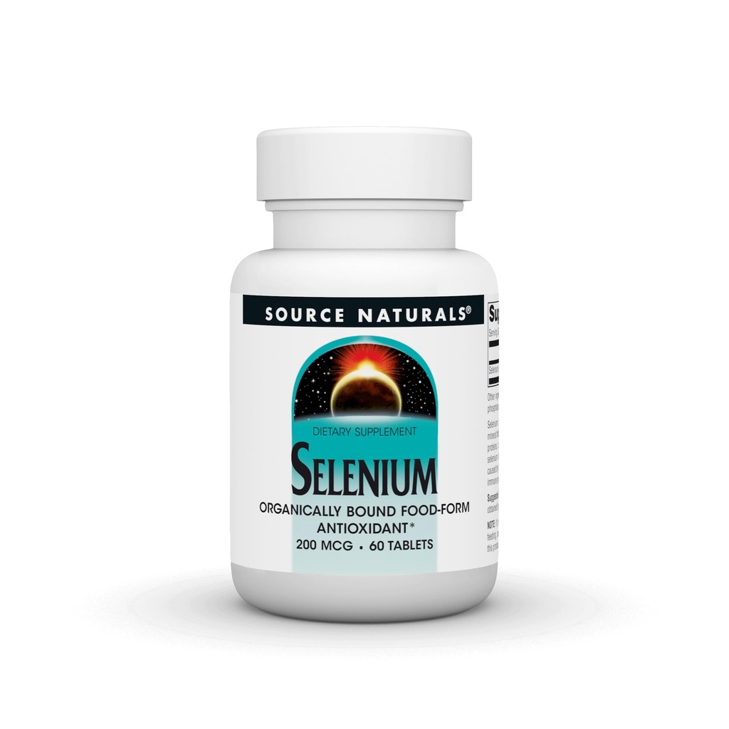 Source Naturals Selenium, Organicly Bound Food-Form Antioxidant*, 200 mcg - 60 tabletten