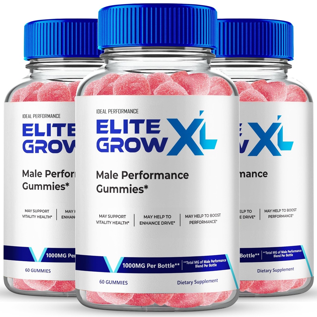 Elite Grow XL Gummies, EliteGrow XL Supplement Gummies for Men - Maximum Strength Performance All Natural Gummy to Support Stamina, Endurance and Energy, EliteGrowXL Gomitas Reviews (3 Pack)