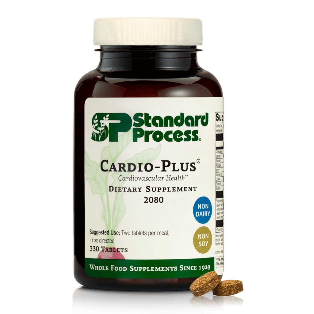 Standard Process Inc. Cardio-Plus - Antioxidant Support - Heart Health, Circulation & Blood Flow Supplement with Vitamin B6, Niacin & Riboflavin - Energy Metabolism Supplement - 330 Tablets