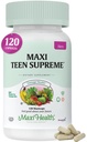 Tienervitaminen voor meisjes 12-17 - Tiener Multivitamine D3, ijzer, Calcium, Biotine, Zink, Digestieve Enzymen 