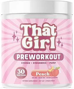 Que la fille pré entraînement pour les femmes - Tuez votre Gym Sesh avec l'énergie de feu pur et Mega pompes - 100% naturel et propre - Deliish Peach Flavor - 30 portions
