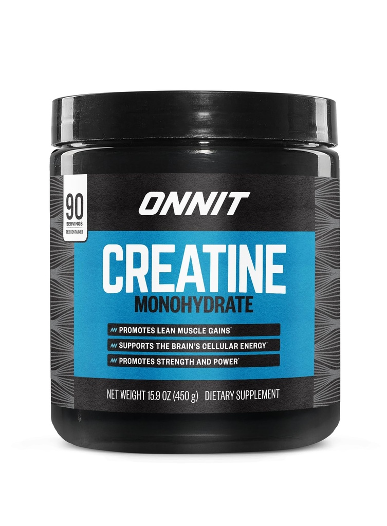 ONNIT Creatine Monohydrate Powder – Unflavored, 90-Serving Value Size – Supports Strength, Lean Muscle, and Brain Energy† – Keto Friendly, No Fillers, 90 Servings, 15.29 oz