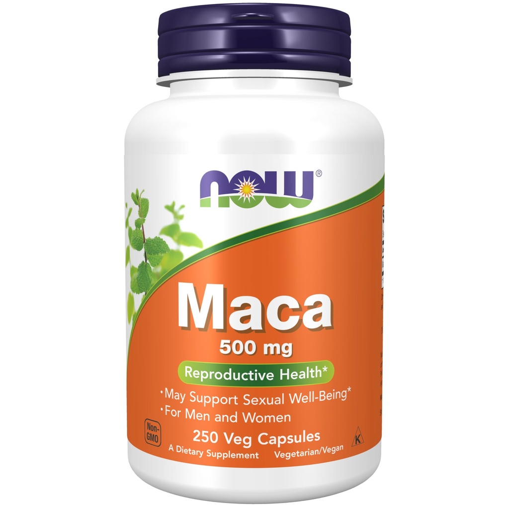 NOW Foods Supplements, Maca (Lepidium meienii) 500 mg, For Men and Women, Reproductive Health*, 250 Veg Capsules
