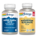 SOLARAY Super Omega 3, 7, 9 et glycinate de magnésium - Acides gras essentiels et gisglycinate de magnésium chélaté pour le coeur sain, les os et le soutien à la relaxation - 120 Softgels, 275 VegCaps