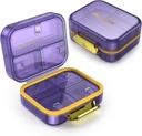 7 Compartiment Travel pil Box, Pillen Organisator Vocht Proof Mini Pillen Case, Kleine pil Box voor zaktas, Dagelijkse Portable Medicine Vitamine Box, Fish Oil Box, Supplement Box (Paars)