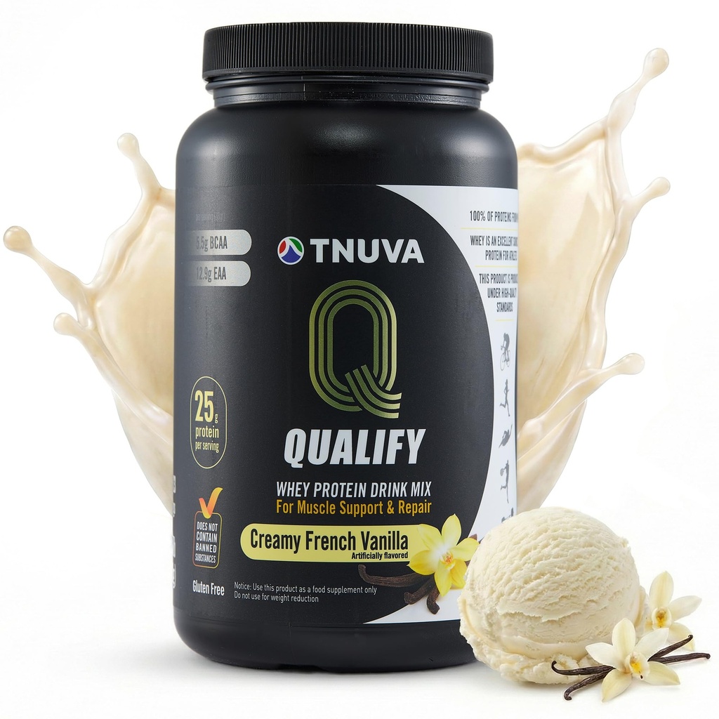 Franse Vanille Proteïne Poeder. 25g Proteïne Shake Poeder voor Post Workout Herstel, Smoothie & Bakken. Glutenvrij en suikervrij, zeer koosjer, aminozuren (5.5 g BCAA, 2.7 g Leucine), 23 porties