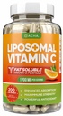 DACHA natuurlijke liposomale vitamine C - 1700 mg, 200 capsules, immuunsysteem & collageen Booster, hoge absorptie vetoplosbare VIT C, gebufferd, huidvitaminen, vegetarisch, veganistisch