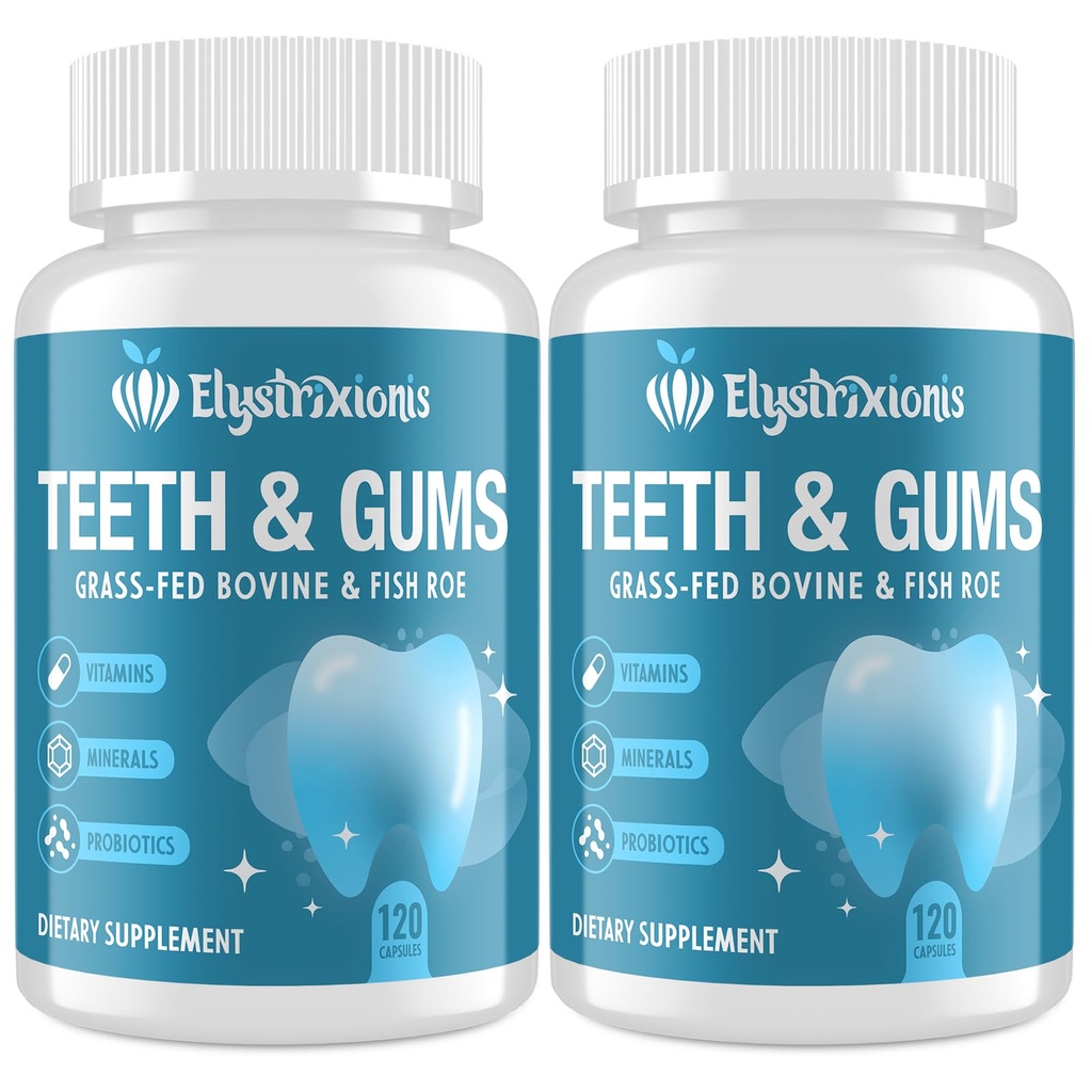 Gum Restore, Gum Repair for Receding Gums – Oral Health Formula with 3B CFU Probiotics, Calcium & Phosphorus, Vitamins D3, K2 & C, Supports Remineralization, Oral Balance & Fresh Breath - 240 Capsules
