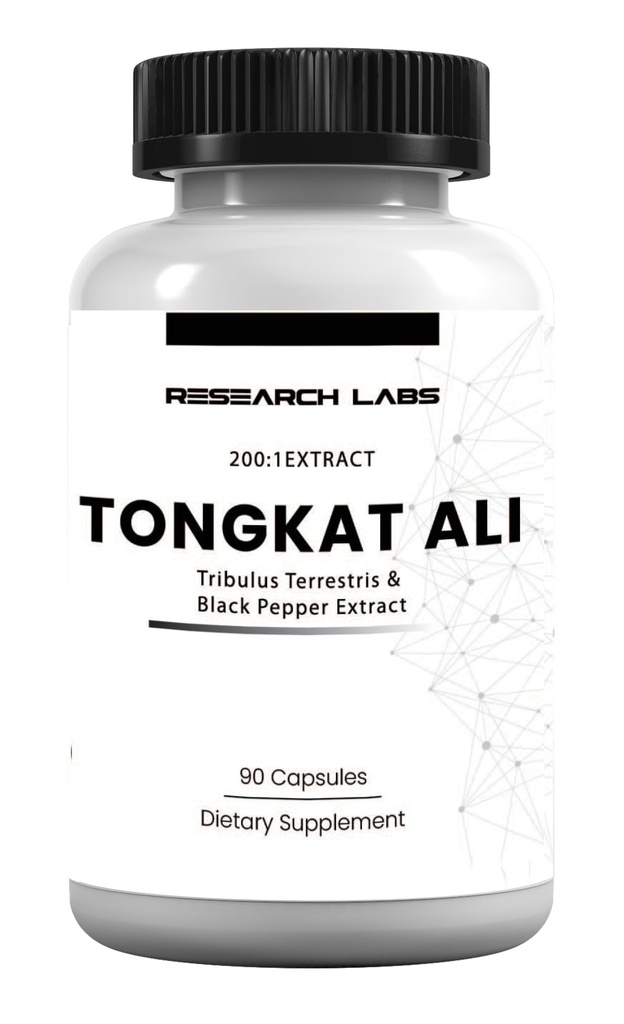 Laboratoires de recherche Longjack Tongkat Ali Capsules d'extrait 200x Strength, 200 000 mg