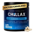 Life Happns Chillax, Kalm Ondersteuning Supplement, L Theanine, Magnesium, GABA en Saffron supplementen voor ontspanning, Natuurlijke Mood Health Ondersteuning voor volwassenen, Kalmeren en Ontspannen, 60 capsules