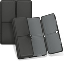 FYY Daily Pill Organizer, 7 Compartments Portable Pill Case Travel Pill Organizer,[Folding Design] Pill Box voor portemonnee Pocket om vitamines te houden, Cod Lever Olie, Complementen en Medication-Clear zwart