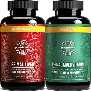 Primaire oogst Multivitamine en lever Supplementen voor vrouwen en mannen Leverondersteuning Complex met Alpha-Lipoic Acid, L-Cysteine HCL, L-Glutathione, Melkdistel en Spirulina