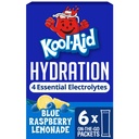 Kool-Aid Hydration Electrolyte Powder Drink Mix, 6 On-the-Go-Packets, for Easy and Flavorful Hydration, Blue Raspberry Lemonade Artificial Flavor, Zero Sugar, No Artificial Dyes, 1.32 oz Box