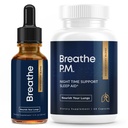 BREATHE & BREATHE PM Bundle - 60 Caps & 2fl.oz. Mullein Drops for Lungs & Airways: Peppermint, Thyme, & Mullein Leaf Extract for Lungs Detox for Smokers - Clear Mucus & Breathe - GMO-Free & USA-Made