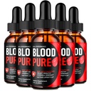 Blood Pure Drops, Blood Pure Blood Formula Support Supplement Drops - Maximum Strength, All Natural Healthy Circulation, Stable Levels & Overall Health, Advanced BloodPure Droppers Reviews (5 Pack)
