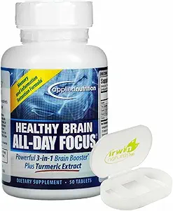 Voeding gezonde hersenen alle dag Focus Tumerische Extract Supplement 50 tabletten met pil geval