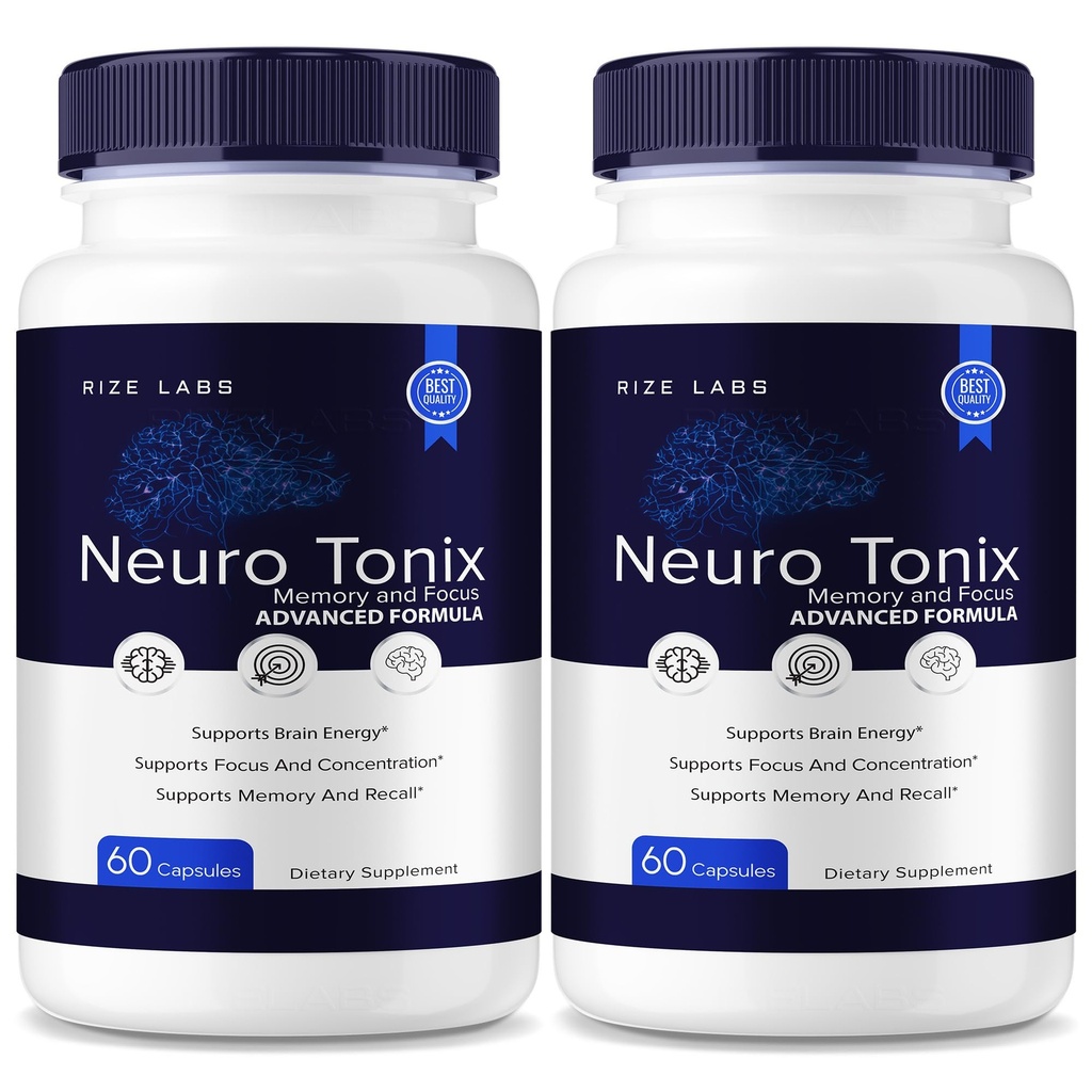rize labs - Neuro Tonix Advanced Formula Capsules for Memory and Focus (120 Capsules) (Pack of 2)