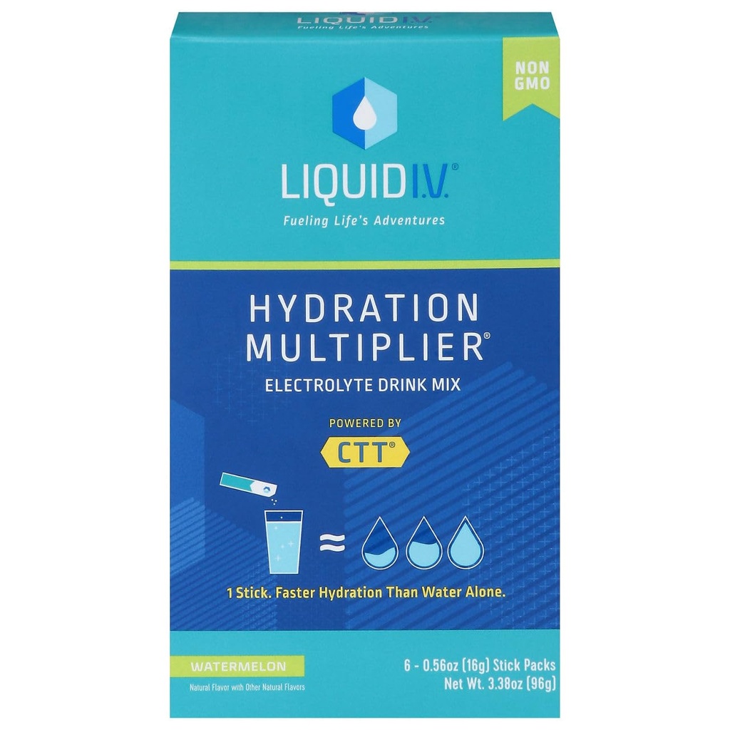 Liquid I.V., Watermelon Electrolyte Drink Mix, 6.56 Ounce