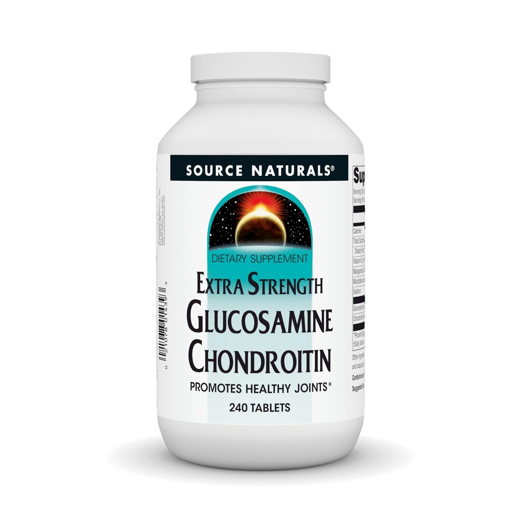 Bron Natuurlijken Extra sterkte Glucosamine Chondroitin, bevordert gezonde gewrichten*, 240 tabletten