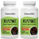 NaturalSlim Helpzymes, Complexe enzymatique pour adultes avec Bromelain, Bile d'Ox, Pancréatine & Betaine HCL,100 Capsules, 2 Pack
