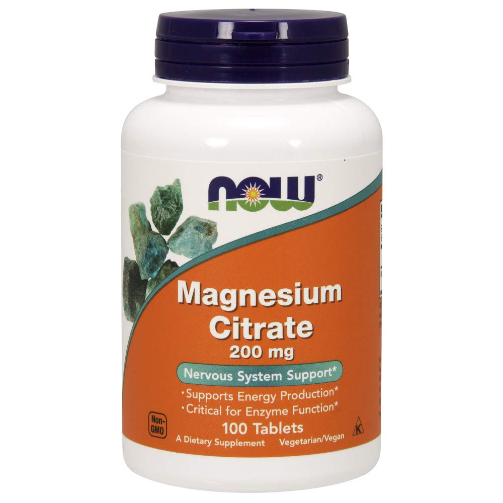 NOW Foods Magnesium Citrate 200 mg Tabs, 100 Telling (verpakking van 1)