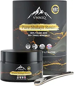 Biologische Shilajit voor mannen Energiesupplement: Pure Shilajit Resin Evoce The Primal Vitality for Your Hubby - Lab Verified 80% Fulvic Acid and 85+ Trace Minerals 600mg