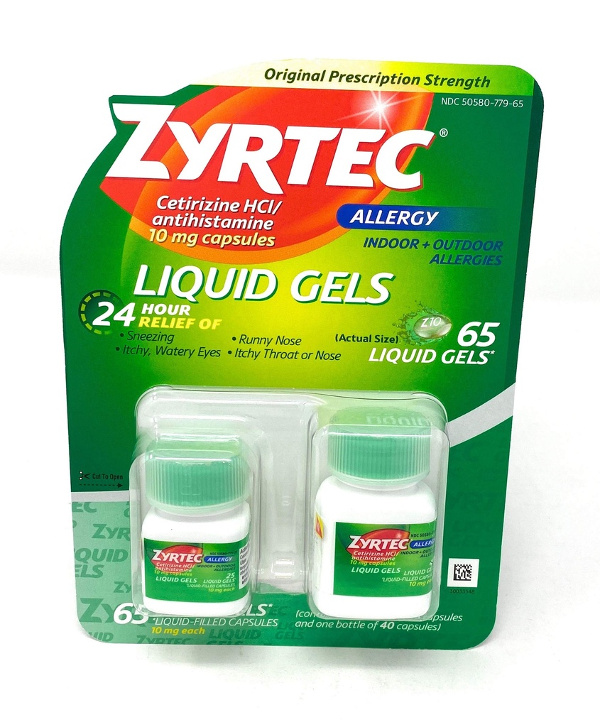 Zyrtec Liquid Gels, 65 Liquid Gels