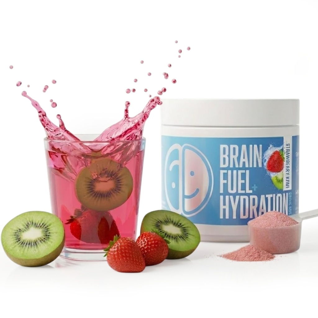 Lithios Brain Fuel+ Nootropics | Cognitive Performance & Focus Support | 30 Servings | Strawberry Kiwi Lemonade | GeniusPure® Alpha GPC, SalidroPure®, Magnesium | Zero Caffeine, Zero Sugar
