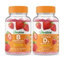 Levensvatbaar B Complex + Vitamine D 10000 IE, Gummies Bundle - Grote Proeverij, Vitaminesupplement, Glutenvrij, GGO-vrij, Kauwbaar