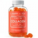 Skin Collagen Gummies Type 1 and 3 - 90 Count Orange Flavor - Bovine Collagen Peptides - Promotes Healthy Skin - Pectin Based - Gelatin Free - Non GMO - Made in USA