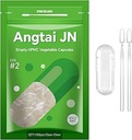 Lege Vegan Capsules Maat 2 Plant Based Clear (500 Tel) Glutenvrij, niet-GMO, Halal Certified Pill Caps Vulkit met 2 Lepels voor Vegetarisch DIY uw eigen supplementen