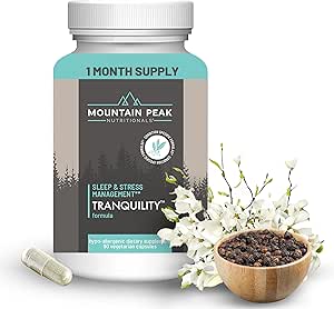 Mountain Peak Nutritionals Tranquility Formula - Ondersteunt hersenen Gezondheid, Slaap & Stress Management - Vitamine B6, Vitamine B12 en Adaptogenen - Hypoallergeen Dieetsupplement (90 Vegetarische Capsules)