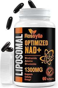 1300 MG Liposomal NAD+ Supplément de la plus haute absorption de NAD Supplémet pour stimuler NAD+ Accélération de la NAD+ Supplément pour le vieillissement Defese, Énergie cellulaire, Longévité