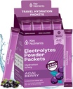 KEY NUTRIËNTEN Multivitamine Elektrolyten Poederverpakkingen - Heerlijke Acai Berry 40 Pack Hydration Packets - Reizen Hydration Powder - Geen Suiker, Geen Calorieën, Glutenvrij - Made in USA
