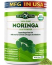 PURA VIDA MORINGA Powder Organic Single Origin - Premium 100% Leaf Powder, USDA Organic Moringa Oleifera, Moringa Leaf Powder - Perfect voor Smoothies & Recepten. 8 oz.