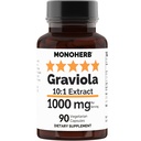 Graviola 10:1 Extract - 1000 mg per Serving - Serving Size: 2 Capsules - 45 Servings per Bottle